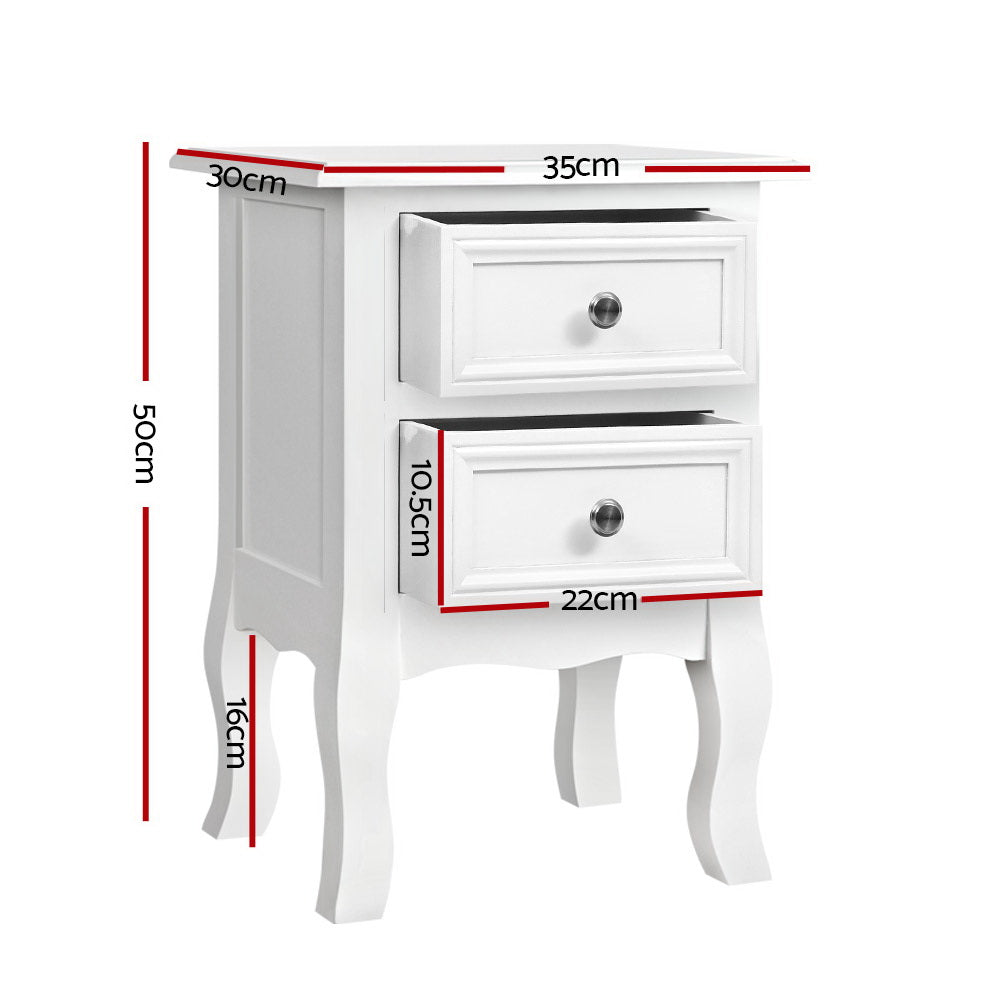 Drawers French Storage Cabinet Nightstand Bedside Table