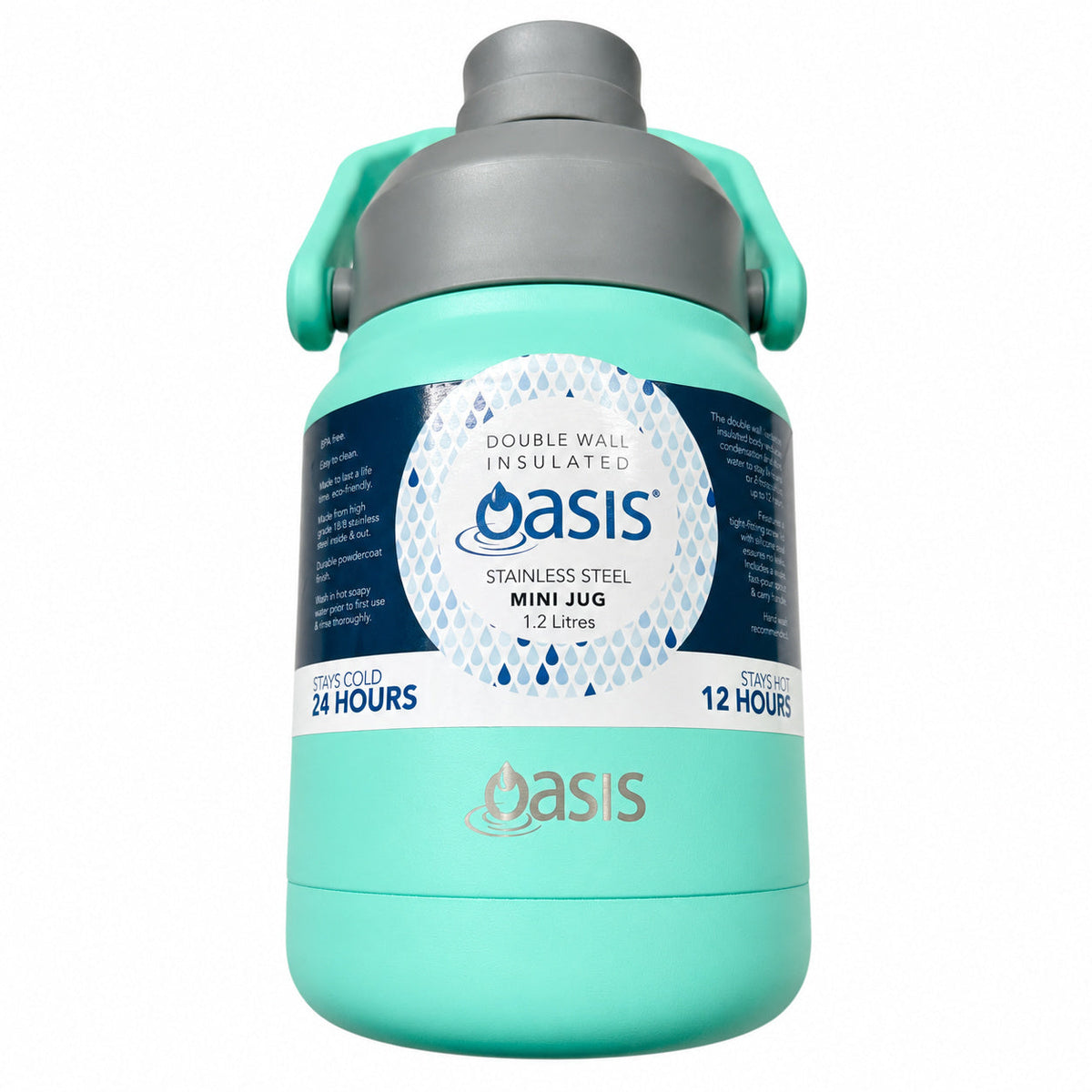 OASIS Insulated Stainless Steel Mini Jug 1.2L - Mint