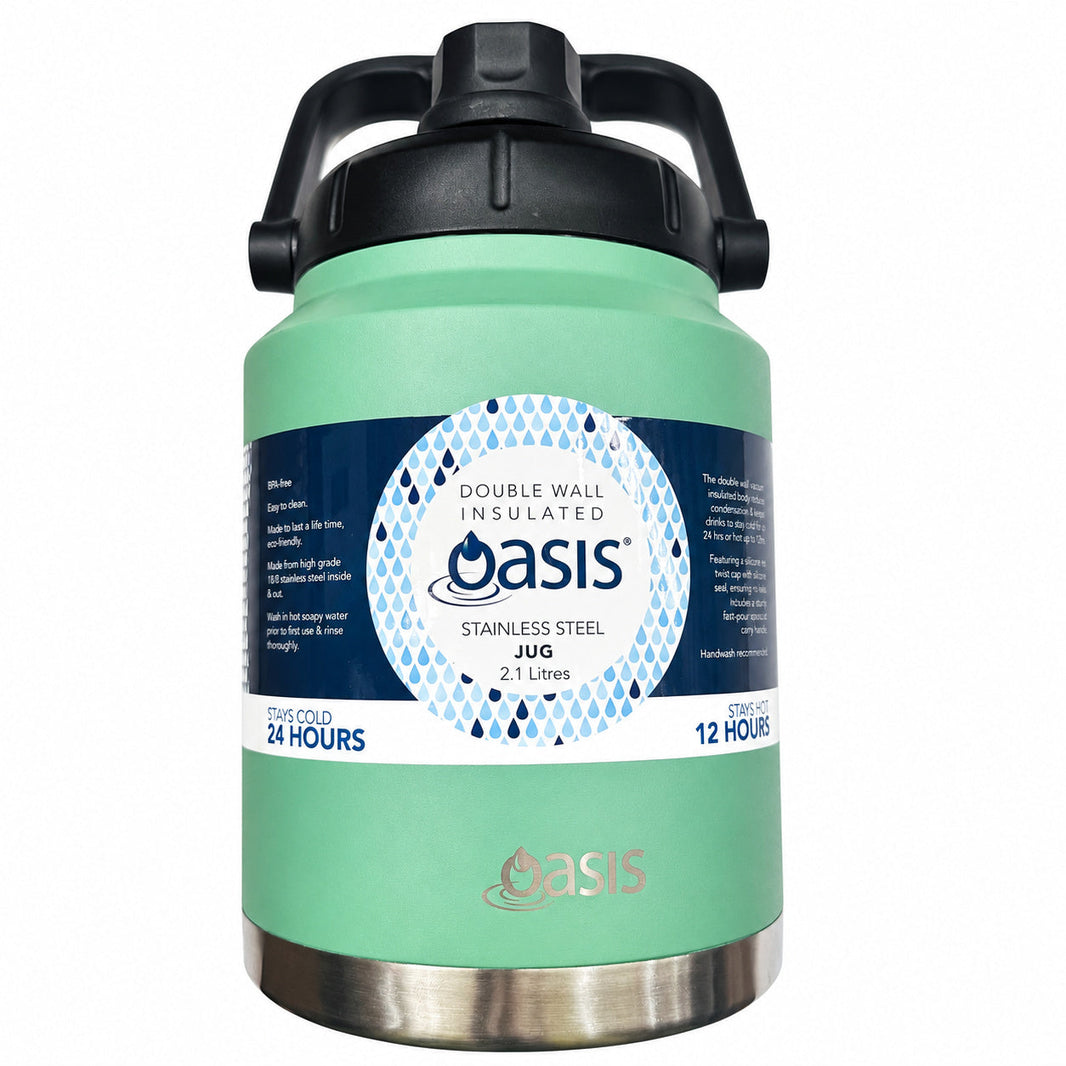 OASIS Insulated Stainless Steel Jug 2.1L - Sage Green