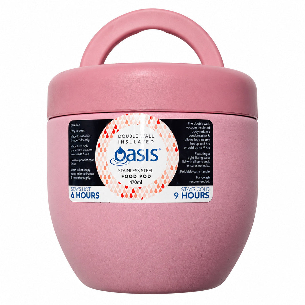 OASIS Insulated Stainless Steel Food Pod 470ml - Carnation