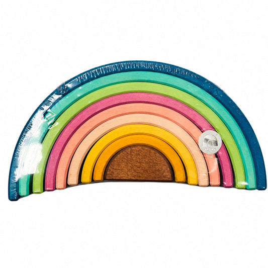 Wooden Rainbow Stacking Toy - Medium Pastel