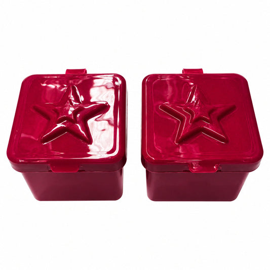 Bento Dip and Sauce Boxes with Star Lids - Crimson