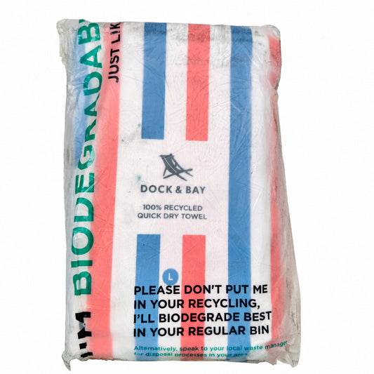 Dock & Bay Large Quick Dry Beach Towel - Pink and Blue Stripe