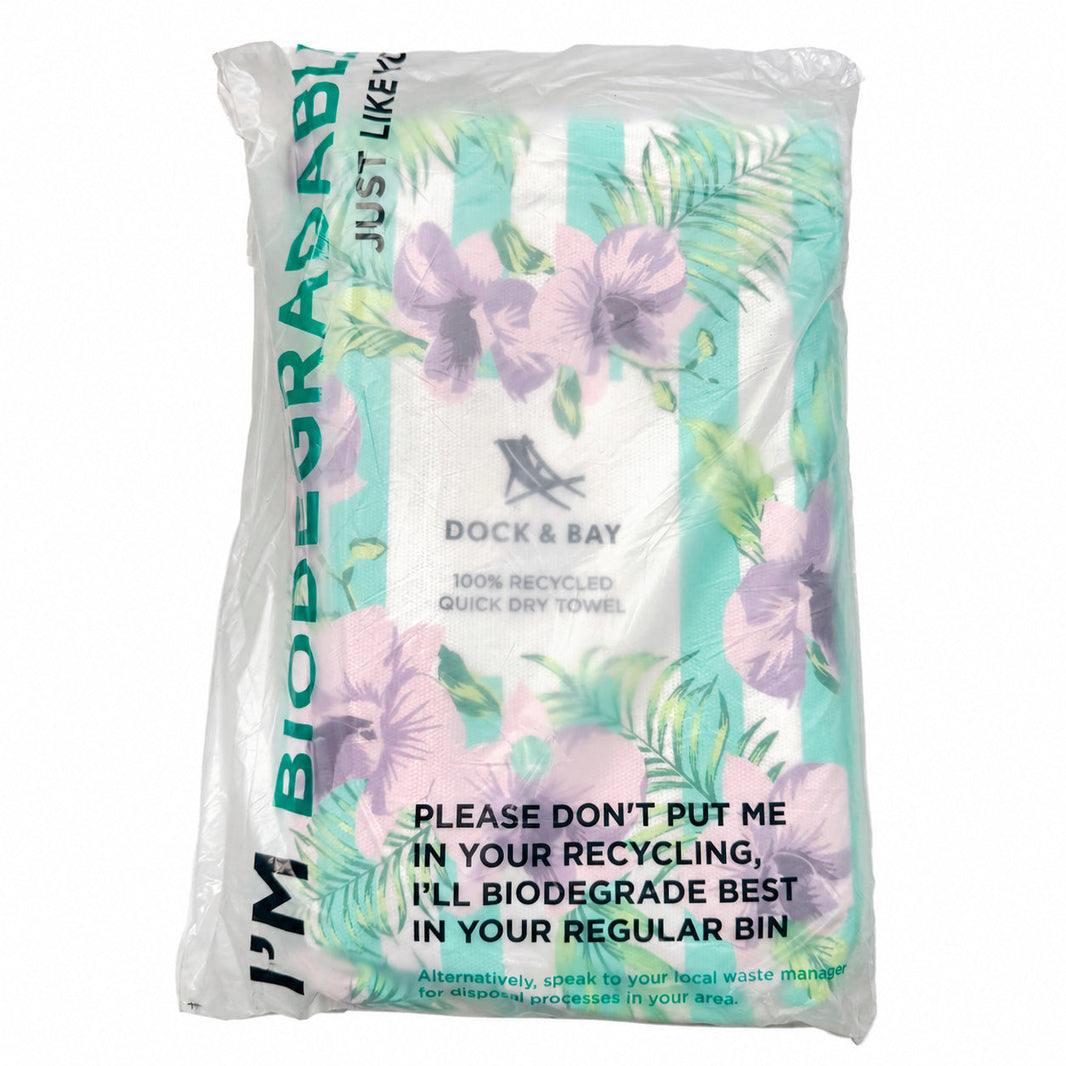 Dock & Bay Large Botanical Quick Dry Beach Towel - Purple Floral