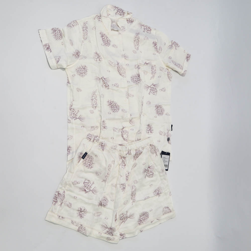 Domia Bamboo Fiber Short Sleeve Pajama Set Pinecone Space 170 L