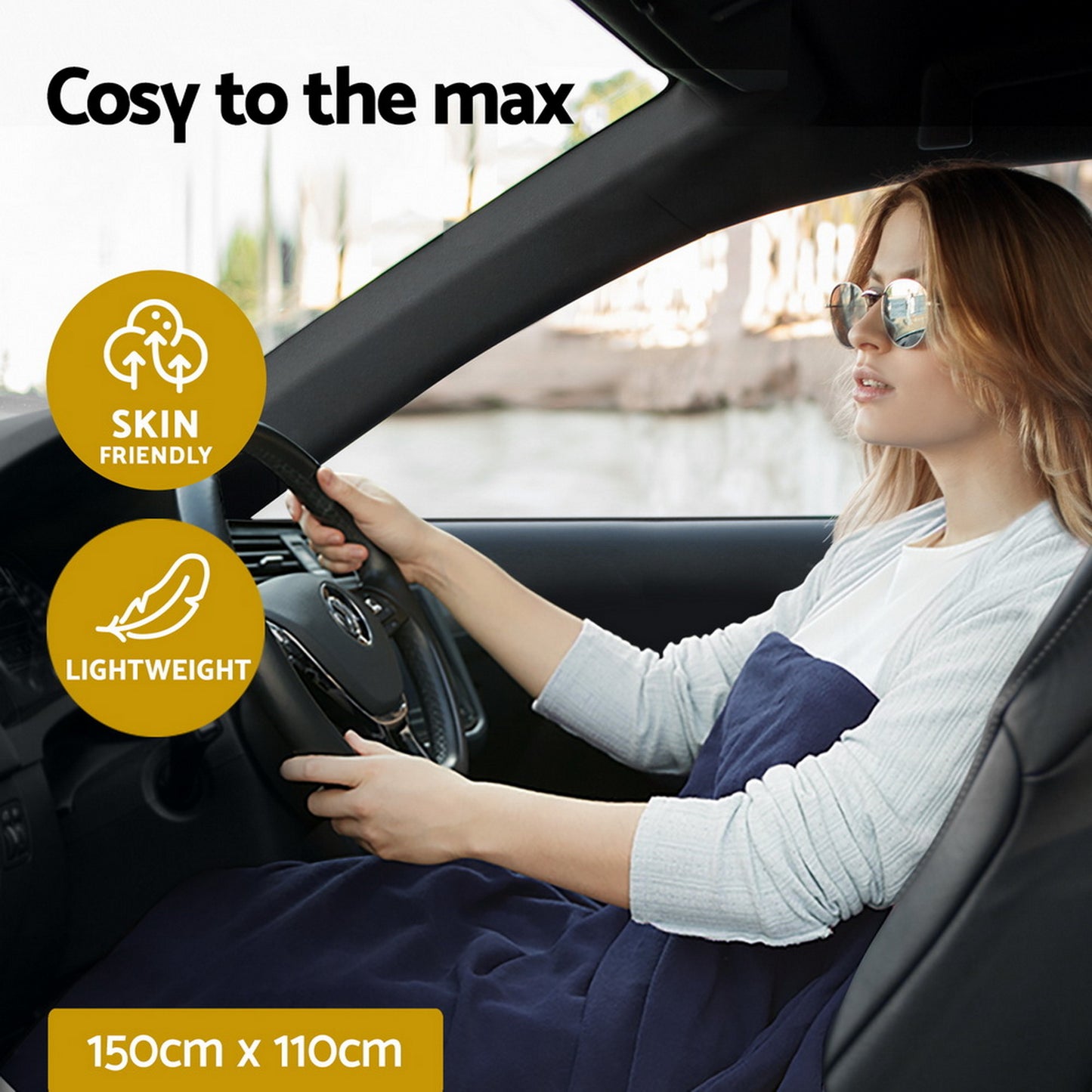 Heated Blanket Throw Rug for Car Truck Travel Camping 12V DC Auto