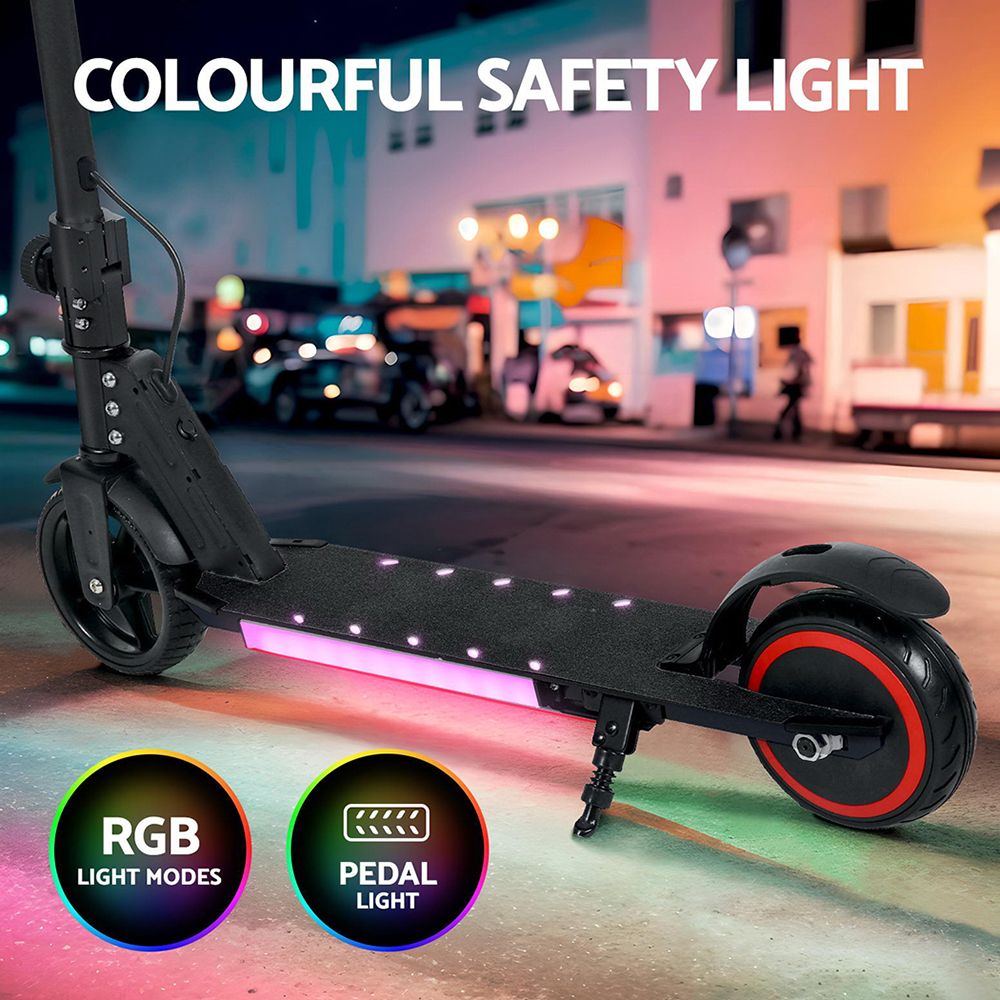 Scooter 130W 16KM/H LED Light Folding Portable for Kids Teens - Black