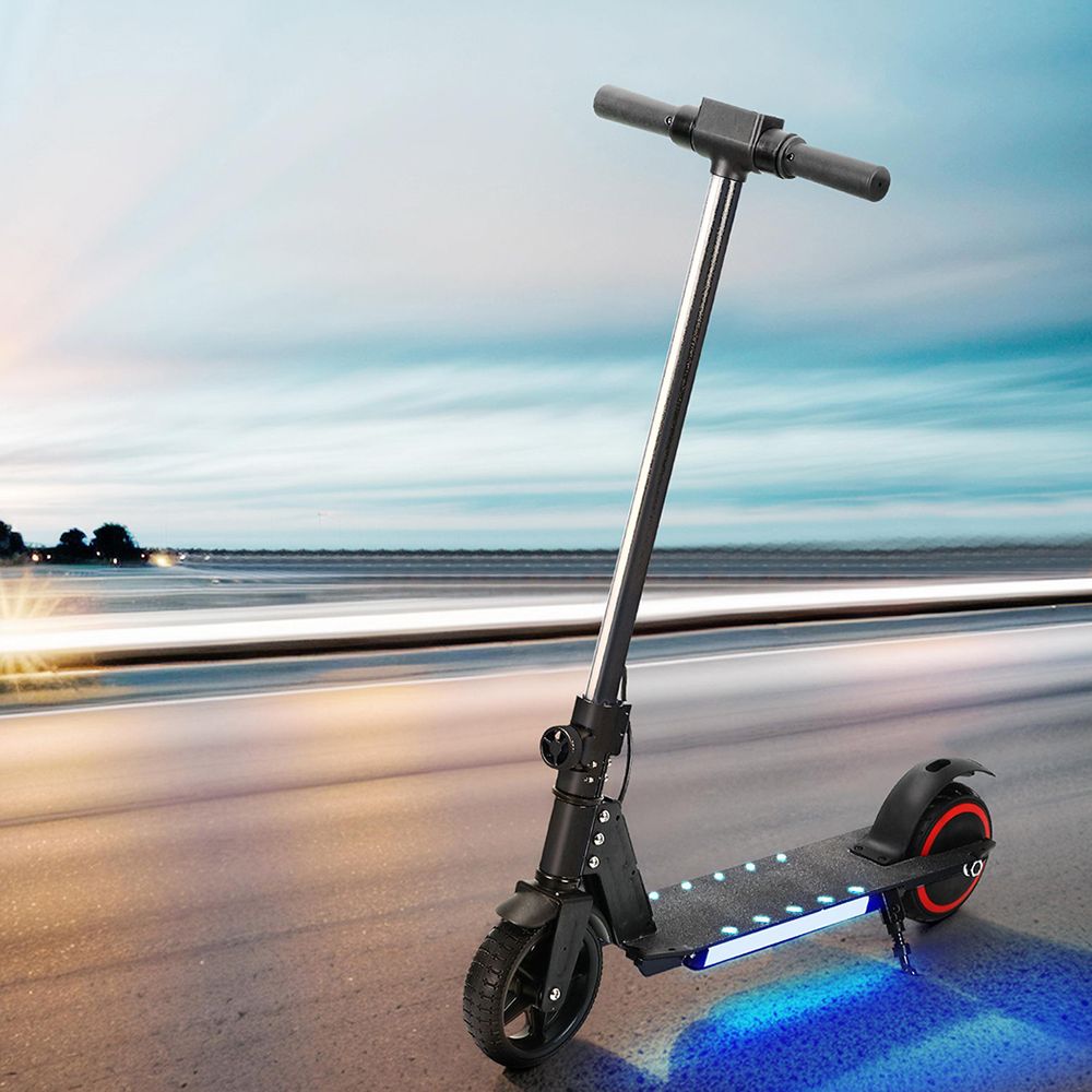 Scooter 130W 16KM/H LED Light Folding Portable for Kids Teens - Black