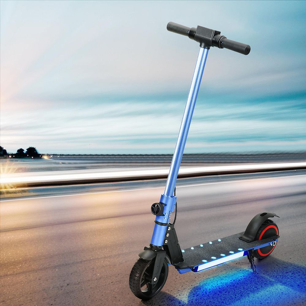 Scooter 130W 16KM/H LED Light Folding Portable for Kids Teens - Blue