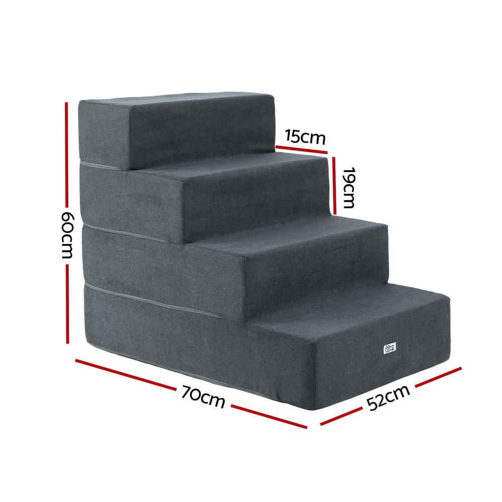 Dog Ramp Foam Dog Cover Stairs Portable Cat Ladder for Sofa Bed 4 Steps