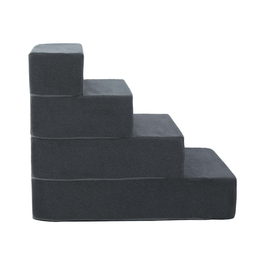 Dog Ramp Foam Dog Cover Stairs Portable Cat Ladder for Sofa Bed 4 Steps