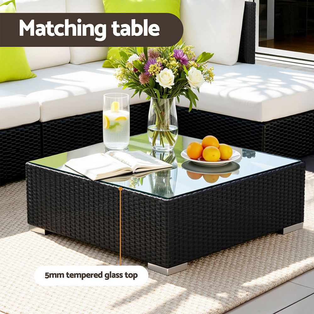 Outdoor Furniture 13PC Sofa Set with Storage Cover Wicker
