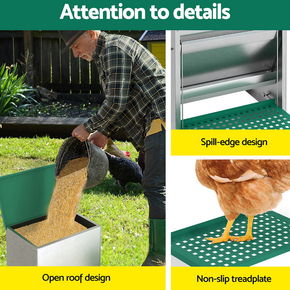 Automatic Chicken Feeder Port Coop Chick Poultry Treadle Self-Opening