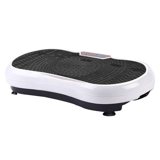 White vibration plate with textured foot platform and remote control