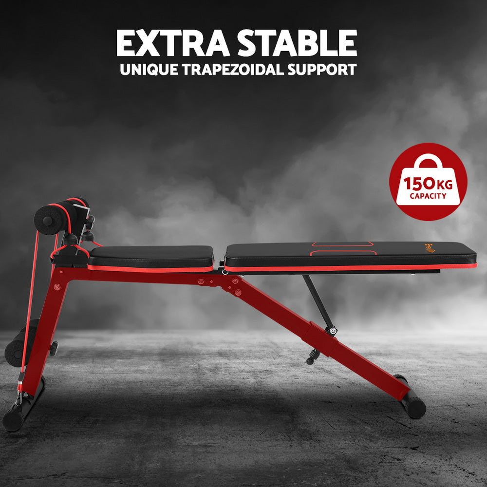 Adjustable Fid Weight Bench Fitness Flat Incline Gym Steel Frame