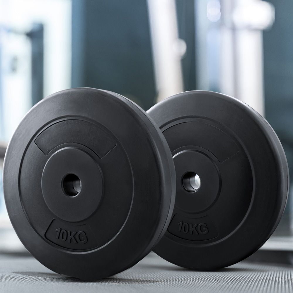 Barbell Weight Plates 10KG Standard Home Gym Press Fitness Exercise Set of 2