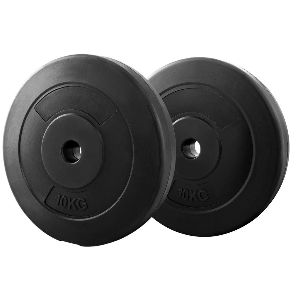 Barbell Weight Plates 10KG Standard Home Gym Press Fitness Exercise Set of 2