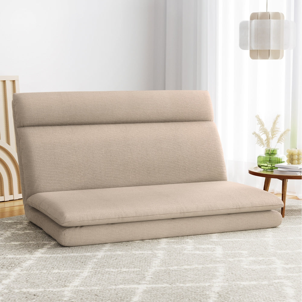 Floor Lounge Sofa Bed 2 Seater Beige