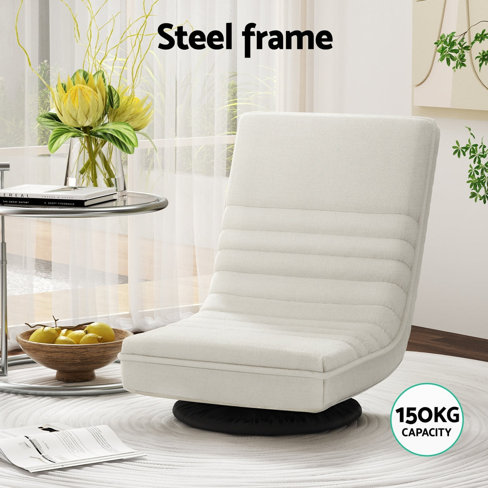 Floor Lounge Sofa Swivel Foldable White