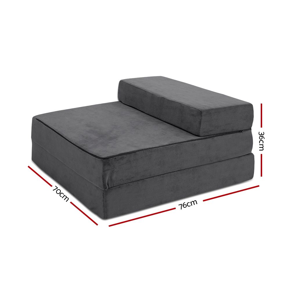 Folding Foam Mattress Portable - Grey Bedding