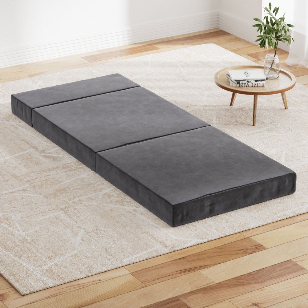 Folding Foam Mattress Portable - Grey Bedding