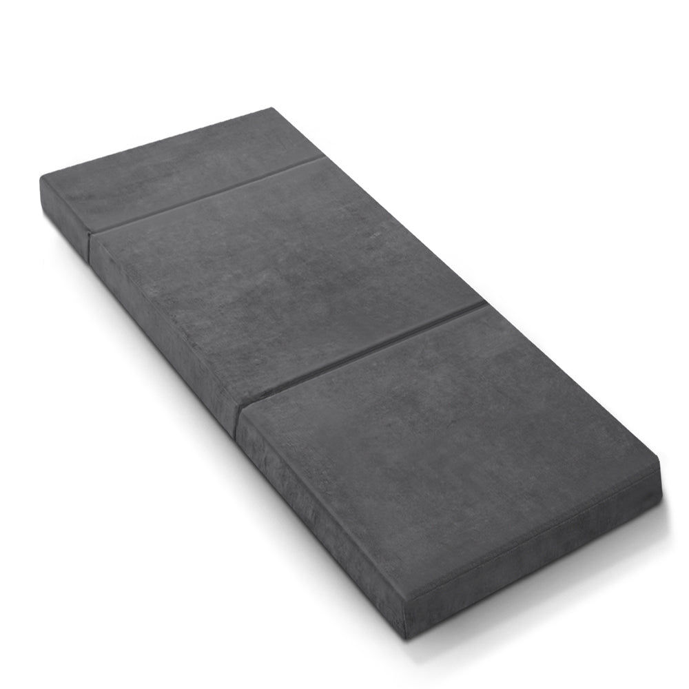 Folding Foam Mattress Portable Grey Bedding