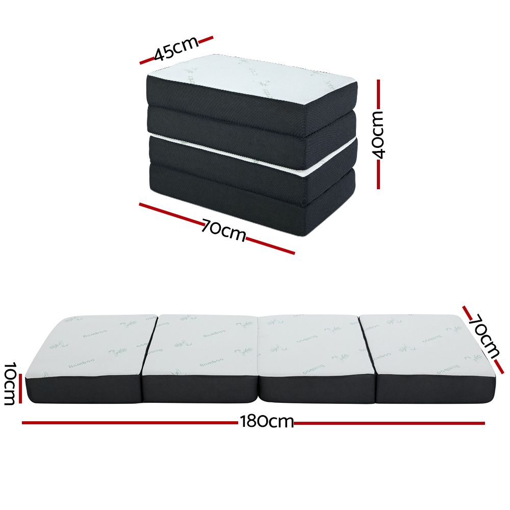 Portable Mattress Folding Foldable Foam Floor Bed Tri-Fold 180cm