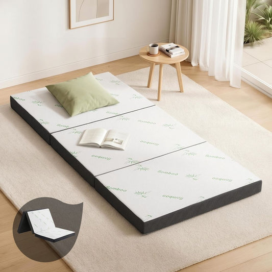 Folding Foam Portable Mattress, Bamboo Fabric