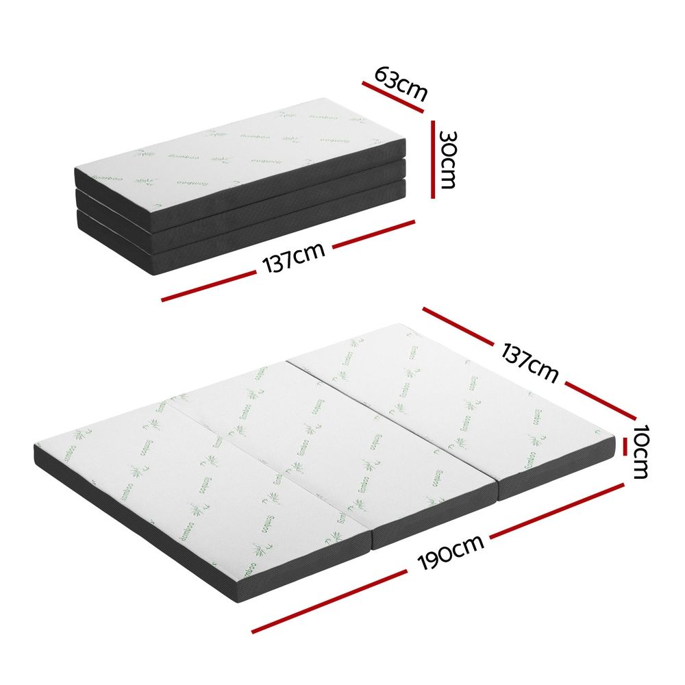 Foldable Mattress Folding Foam Double Bamboo MFM TRIO BAM