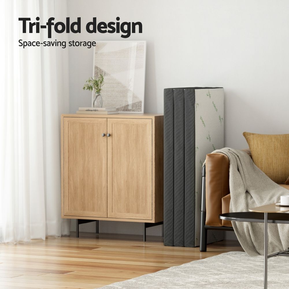 Bedding Foldable Mattress Folding Foam Double Bamboo Mfm Trio Bam