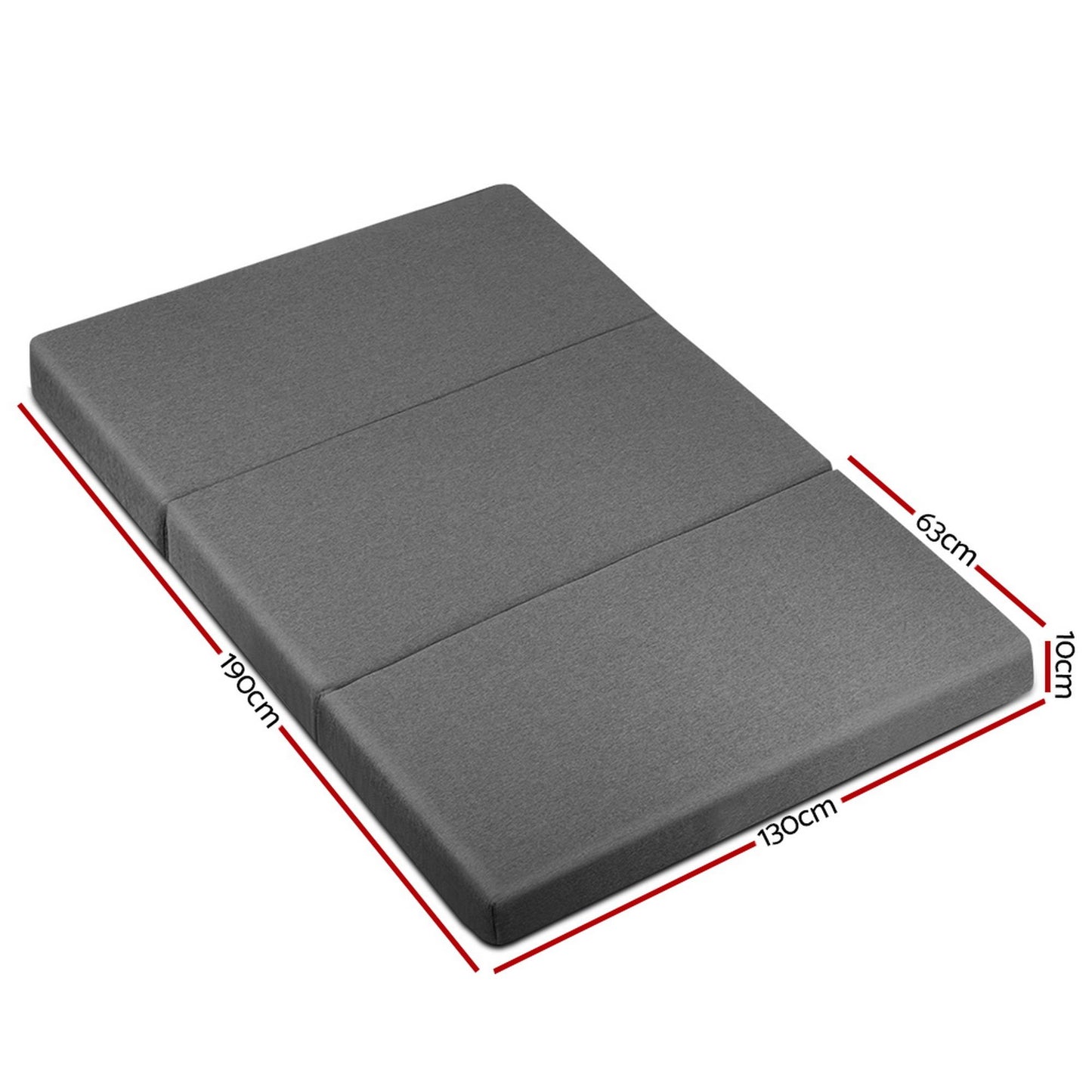 Folding Foam Mattress Portable Bed Mat Bedding Double Size - Dark Grey