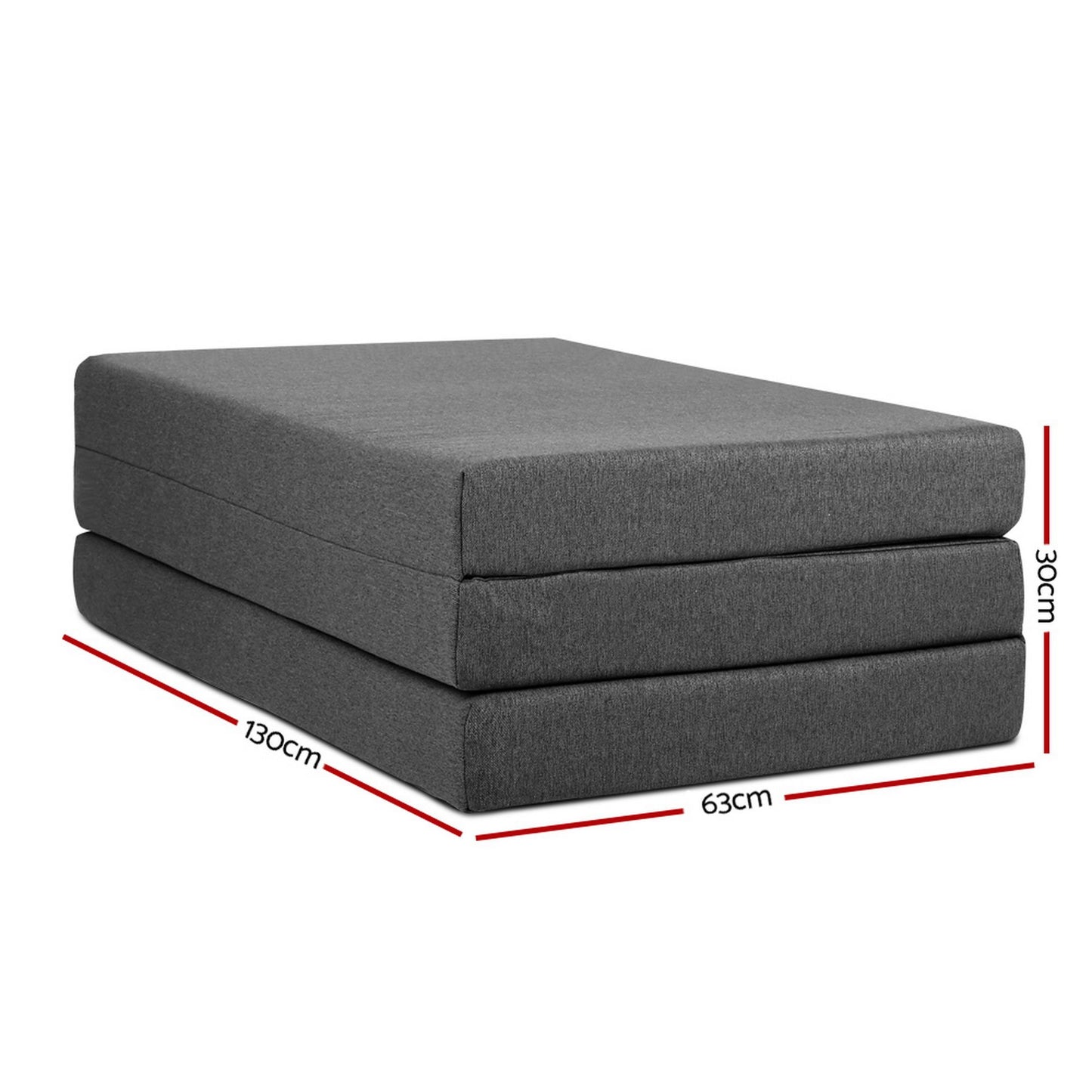 Folding Foam Mattress Portable Bed Mat Bedding Double Size - Dark Grey