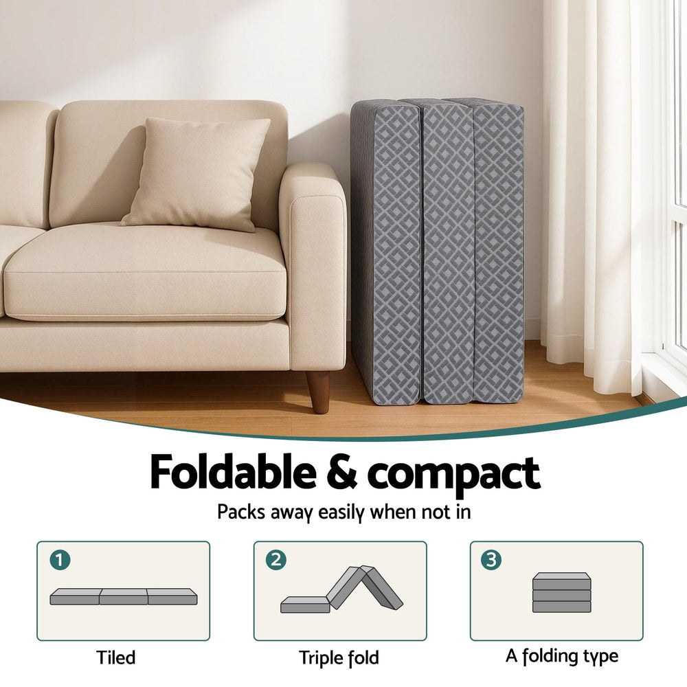 Giselle Foldable Mattress Folding Sofa Bed Trifold Memory Foam Camping Cushion Mat