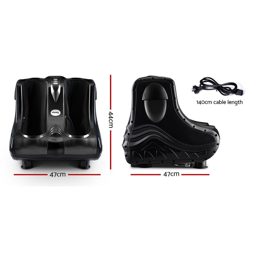 Foot Massager Shiatsu Ankle/Calf Leg, Kneading Rolling, Black
