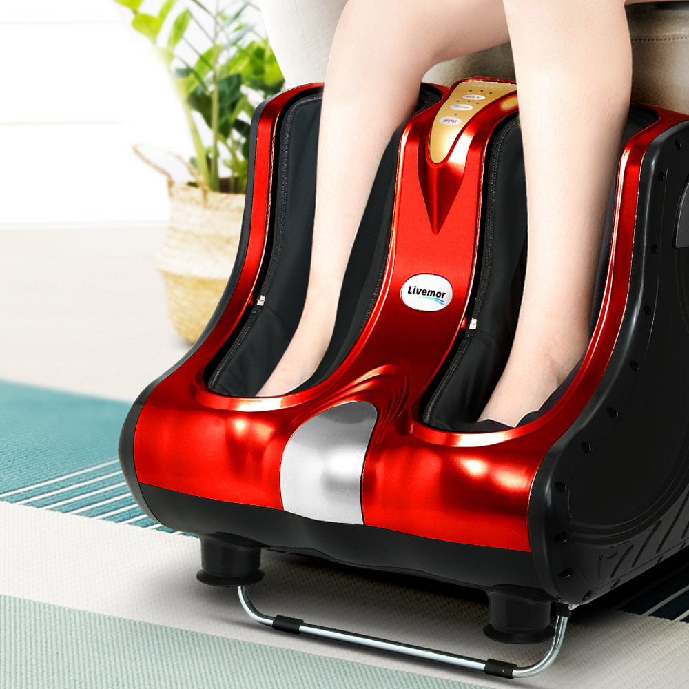 Foot Massager Shiatsu Ankle/Calf Leg, Circulation Enhancer, Red