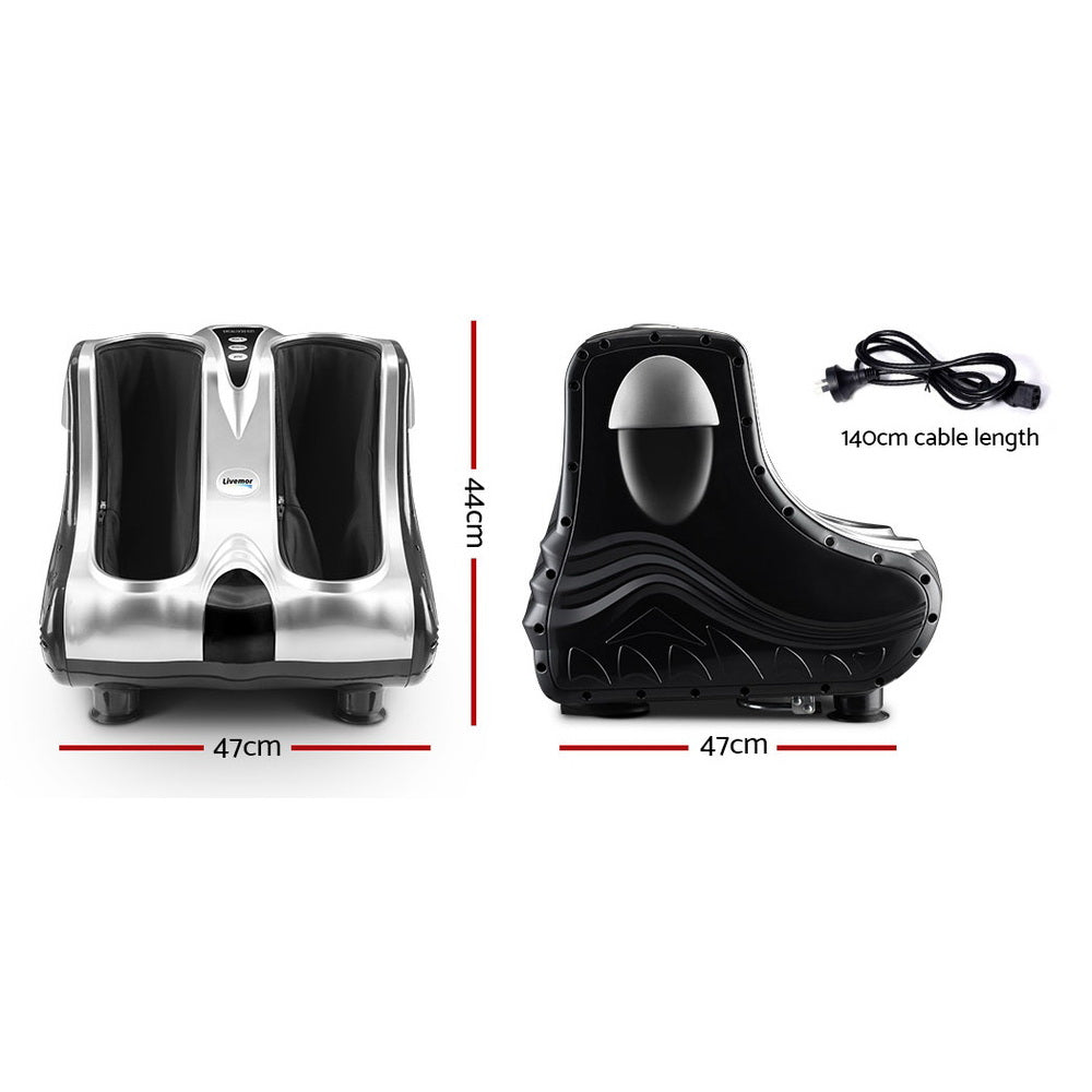 Foot Massager Shiatsu Ankle/Calf Leg, Kneading Rolling, Silver