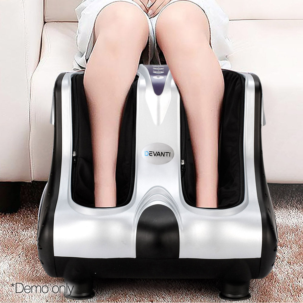 Foot Massager Shiatsu Ankle/Calf Leg, Kneading Rolling, Silver