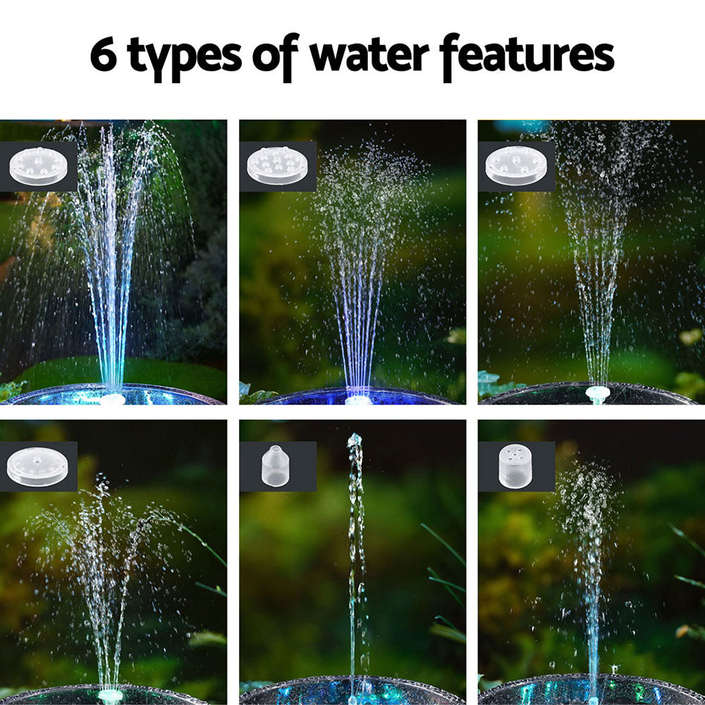 Floating Solar Pond Water Fountain Pump with LED Light - Outdoor Fountains