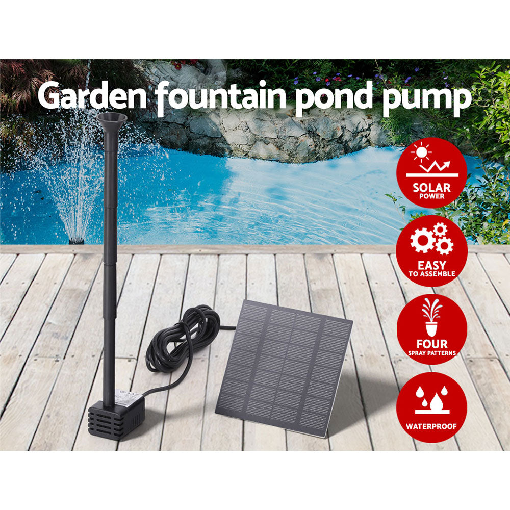 Solar Pond Pump Submersible Powered Garden Pool Water Fountain Kit 2.6FT