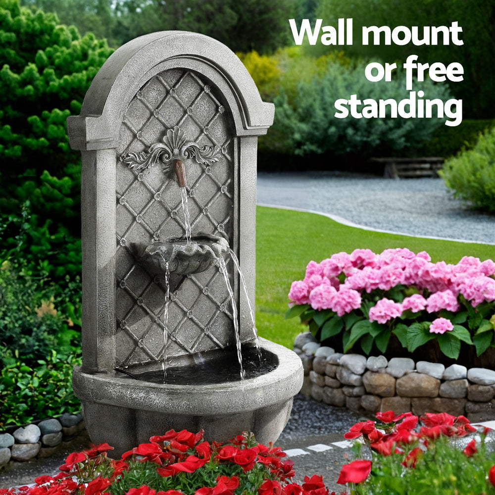 Solar Fountain Water Feature Wall Mount Garden Fountain 80CM - Grey