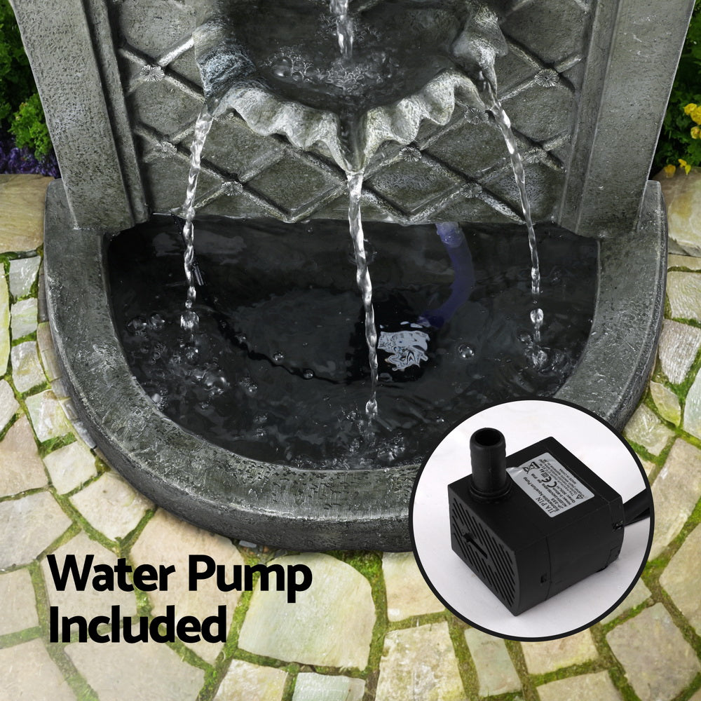 Solar Fountain Water Feature Wall Mount Garden Fountain 80CM - Grey