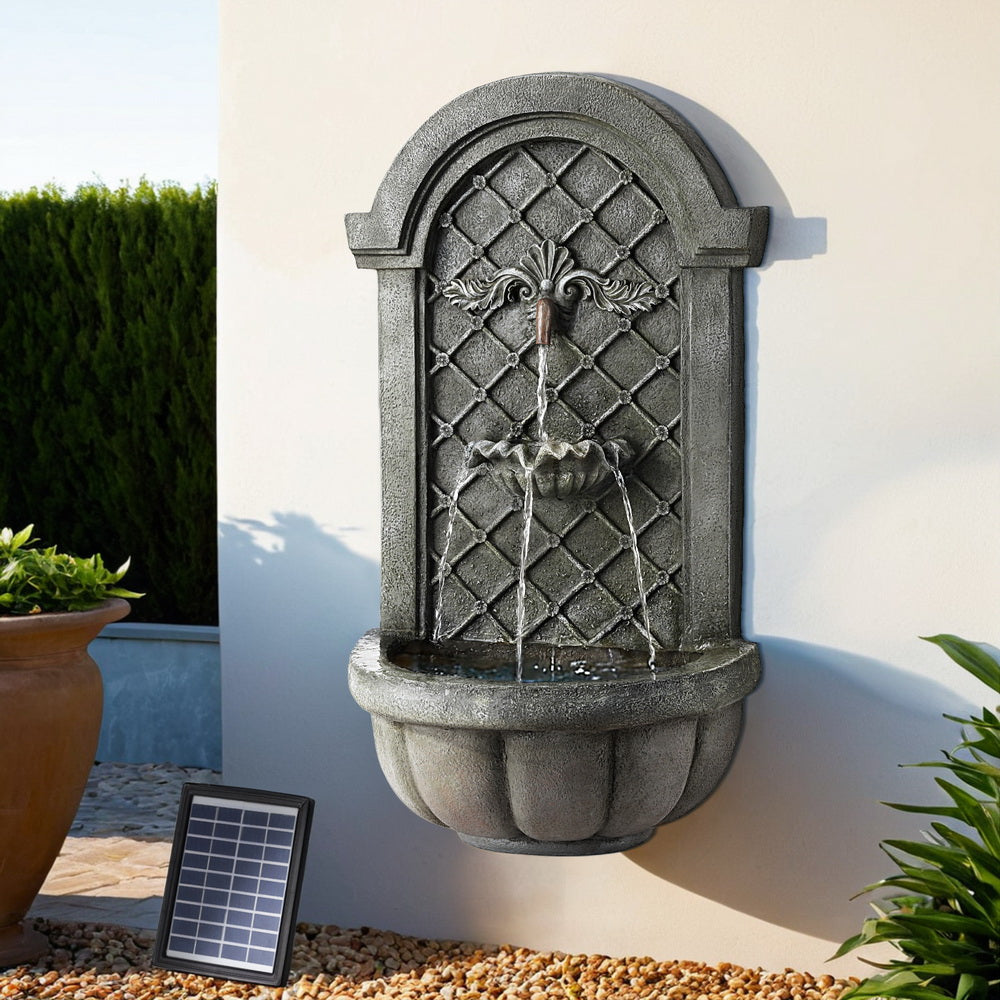 Solar Fountain Water Feature Wall Mount Garden Fountain 80CM - Grey