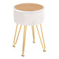 Artiss Ottoman Storage Foot Stool Vanity Velvet Round White