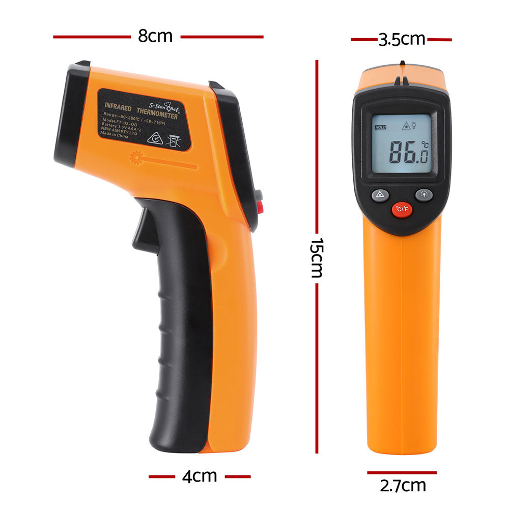 Thermometer 5-Star Chef Laser Infrared Digital Food Temperature Gun Smoker Pizza BBQ