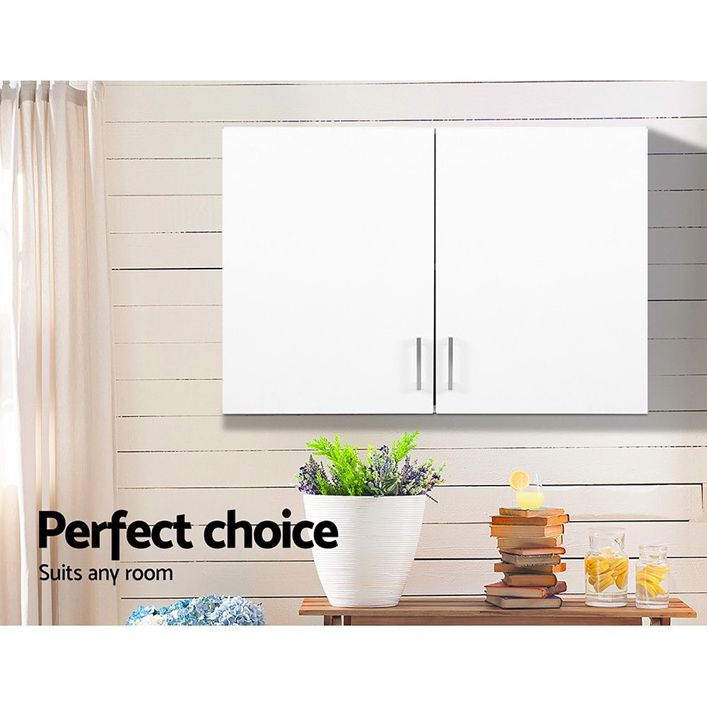 Wall Cabinet Storage for Bathroom Kitchen Bedroom Cupboard - White