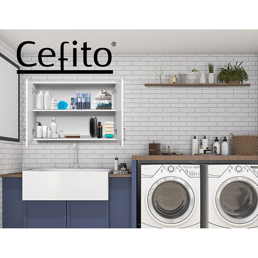 Wall Cabinet Storage for Bathroom Kitchen Bedroom Cupboard - White