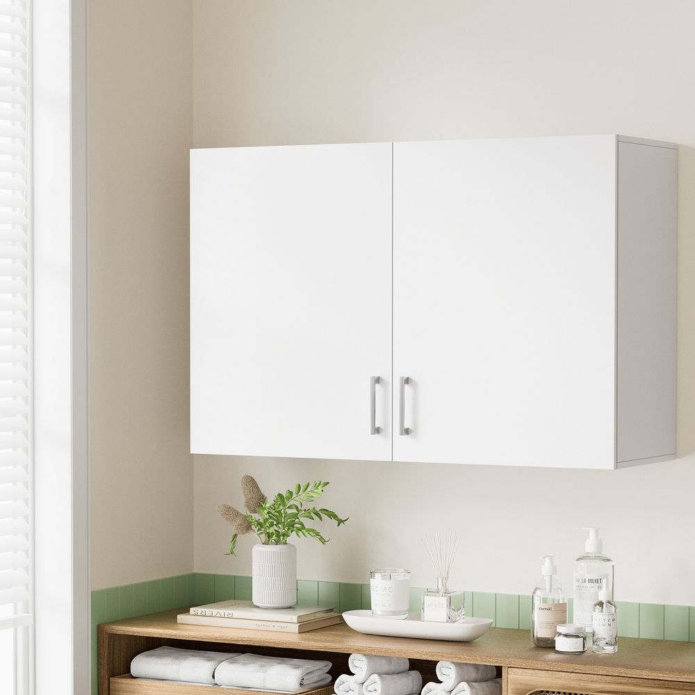 Wall Cabinet Storage for Bathroom Kitchen Bedroom Cupboard - White