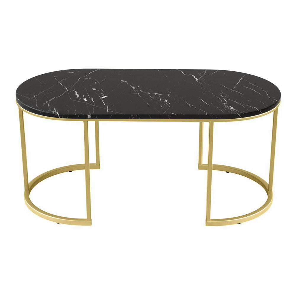 Coffee Table Marble Effect Black