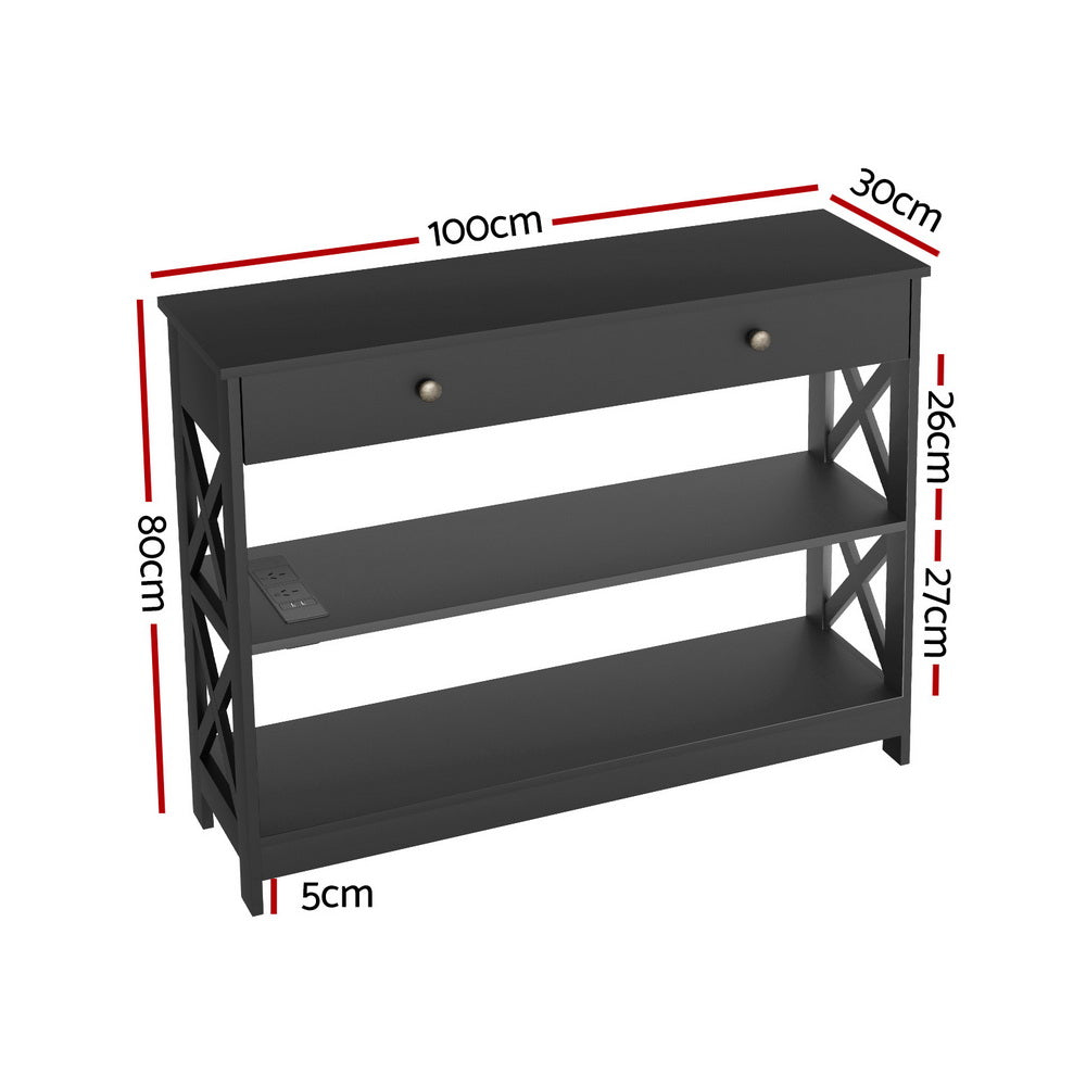 Console Table 3-Tier with USB Outlets