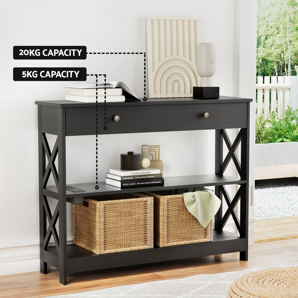 Console Table 3-Tier with USB Outlets